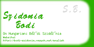 szidonia bodi business card
